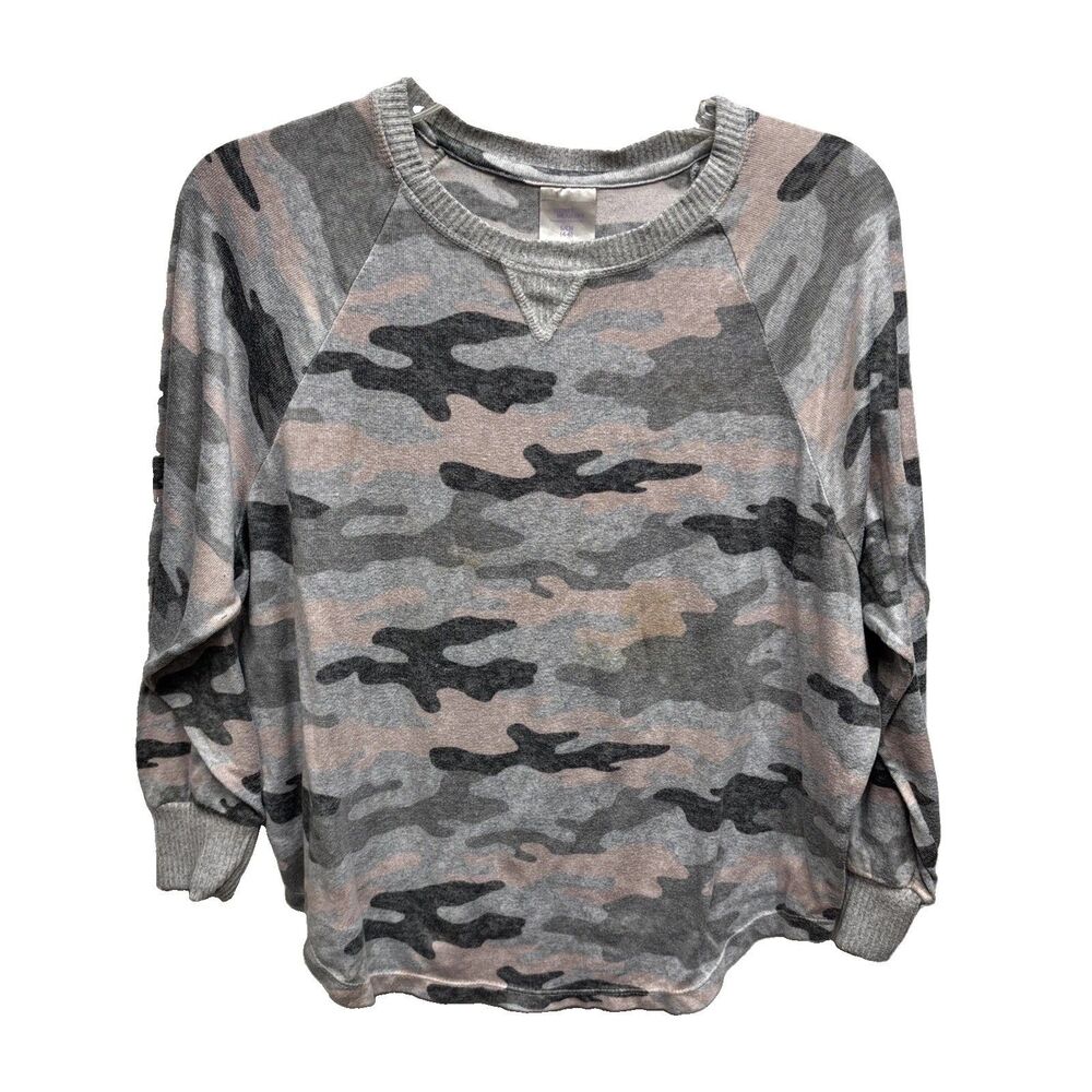 Secret Treasures Women S 4 6 Sleep Top Sweater Lounge Wear Pink Gray Camo